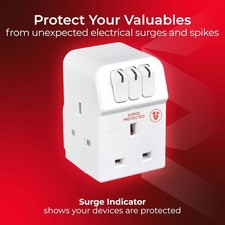 Masterplug three socket surge - masterplug,