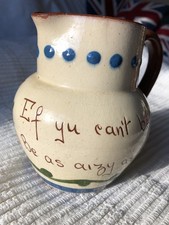 Vintage Dartmouth Pottery Devon Motto Jug