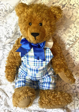 Lexie Haworth Bears of Haworth Cottage Teddy Dungarees & Bow 22 Inch Tall LH017