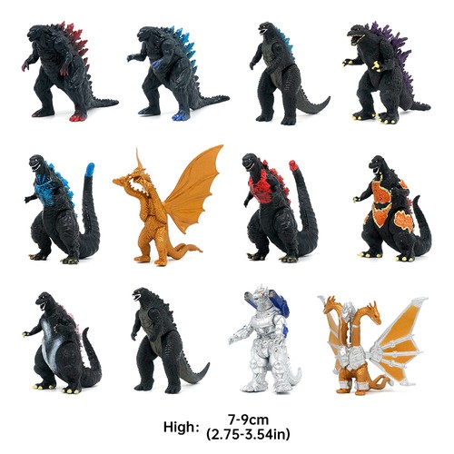 12pcs set godzilla - godzilla, monsters