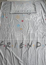 Bed Linen Single Duvet Set Friends TV Show Grey With Logo Design