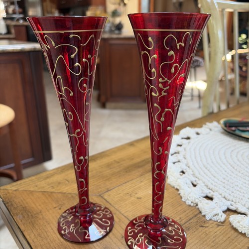 Champagne flutes set red - set, 2