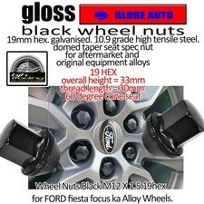 Black wheel nuts - 20,