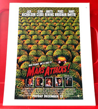 Mars Attacks Jack Nicholson Movie/Film Poster Art PICTURE / PRINT 12" x 9.5"