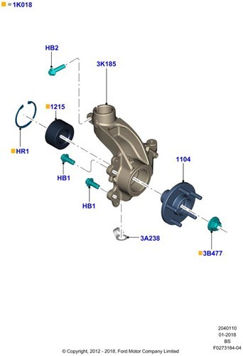1781982 front knuckle ford - knuckle,