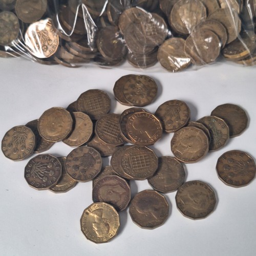 British three pence - three, pieces