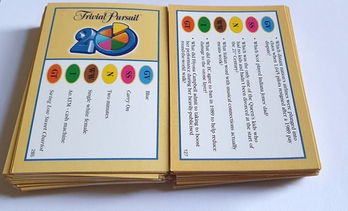 200 cards trivial pursuit - cards, 20th