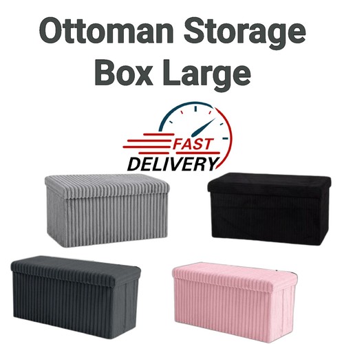 Ribbed ottoman storage - ottoman, box