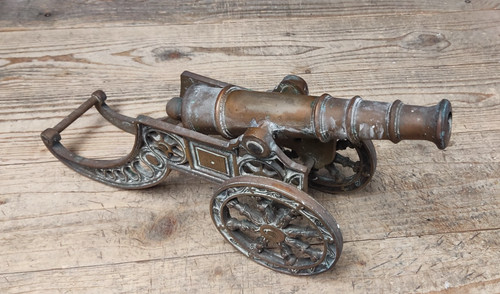 Vintage old antique brass gun - vintage,