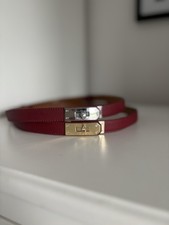 Burgundy Red Kelly Belt With Gold OR Silver Hardware