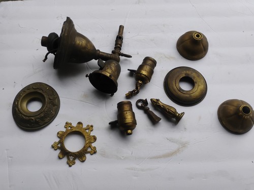 Antique lamp parts brass - parts,
