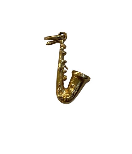 9ct vintage saxophone charm - saxophone, /