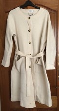 Masai Cream Wool Blend Button-through Coat - Medium