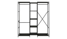 Spencer 3 Rail 6 Shelf Wardrobe - Black