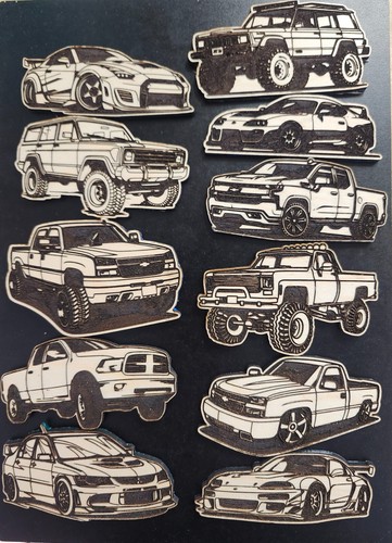 Laser cut wooden magnet - 3",