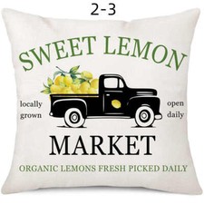 18" Lemon Summer Linen Cushion