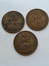 1936 to 1938 King  George V & King George VI Penny Set of 3 Coins