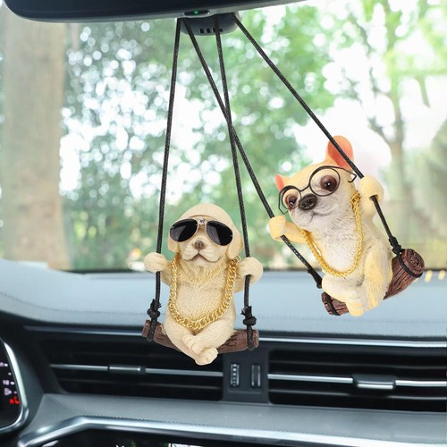 Swinging dog car mirror - swinging,