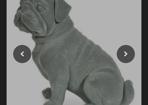 Grey velvet sitting pug - grey,