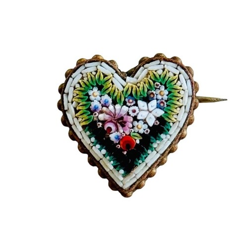 Vtg micromosaic brooch pin - vtg,