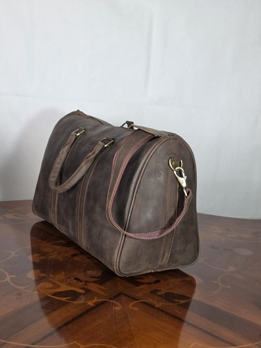 Genuine waxed leather duffle - leather,