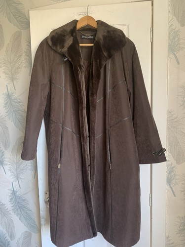 Vintage longline brown faux - vintage,