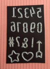 Numbers Modern stretch design with punctuation & heart-star-arrow UK Seller 357