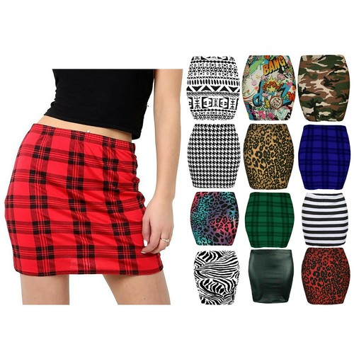 Womens printed mini skirt - printed,