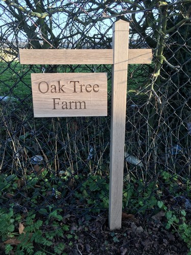 Solid engraved oak upright - oak,