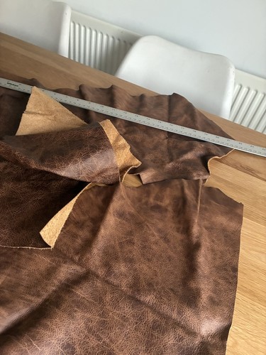 Distressed brown leather - distressed,