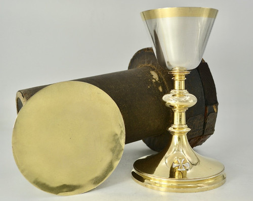 Antique chalice gilded - chalice,