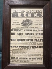 Hart Bushes Races 1859 Advert Horse Races By J Proctor Hartlepool Old Oak Frame