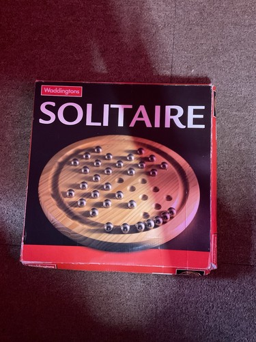 Wooden solitaire board game - wooden,