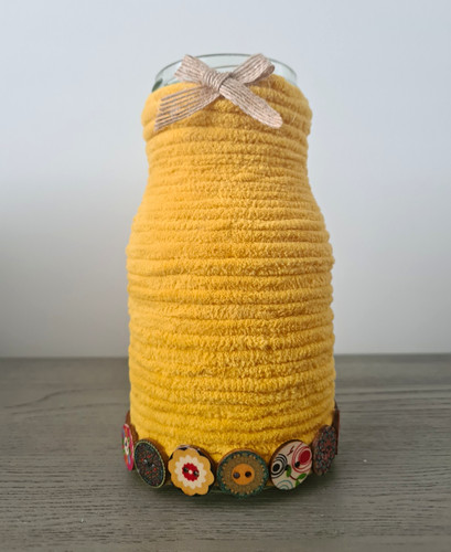 Handmade glass bottle vase - bottle,
