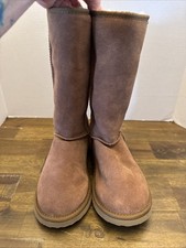 Ukala Wool Lined Suede Brown Boots Size 8 NWOB