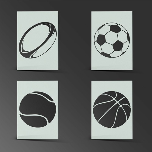 Ball stencil football rugby - football,