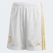 JUVENTUS FOOTBALL SHORT  ADIDAS  HOME KIT WHITE/GOLD KIDS SIZES