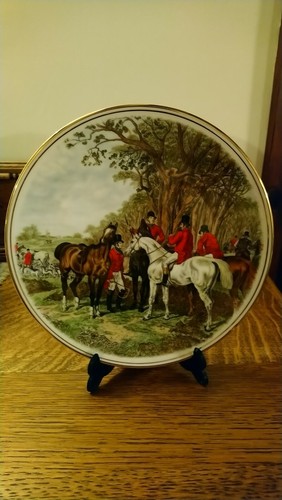 Herring bone china plate - j.f,