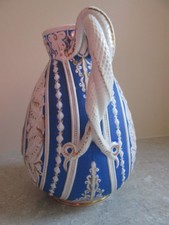 ANTIQUE WILLIAM BROWNFIELD   BLUE & WHITE   'CASHMERE'  JUG ~ DATED 1867