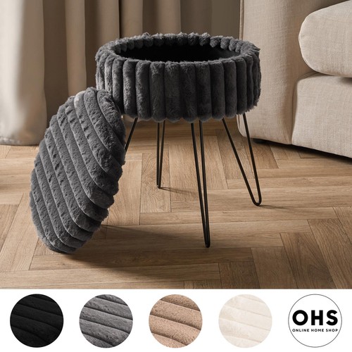 Ohs faux fur stool - faux,