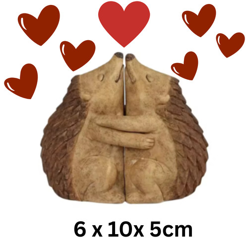 Hedgehog couple resin figurine - hedgehog,