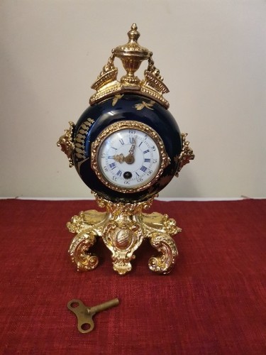 French gilt porcelain clock - /porcelain,