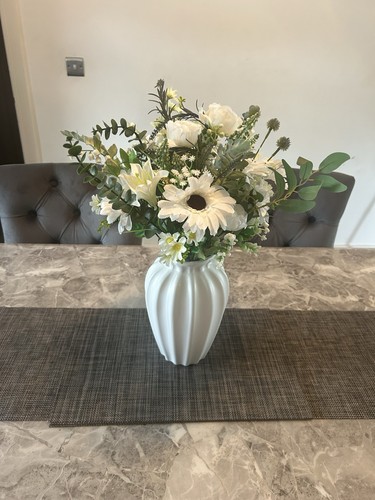 White vase and artificial - vase,