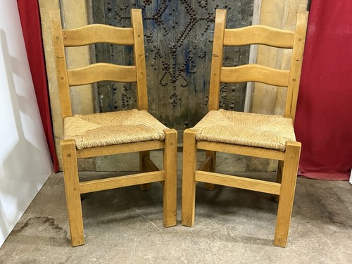Pair vintage beech - pair,
