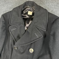 VTG US Navy Pea Coat 38S Black