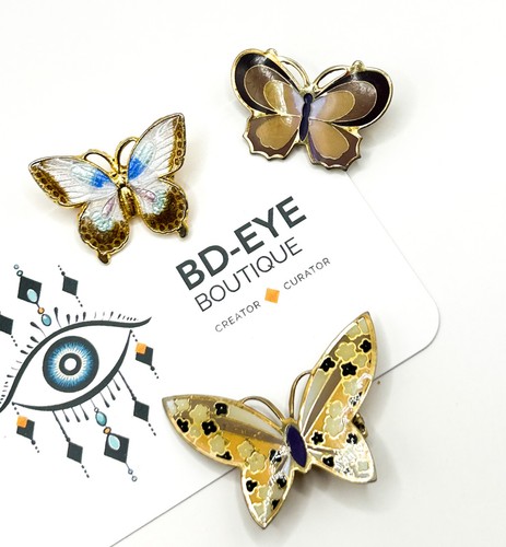 Vintage enamel butterfly - vintage,