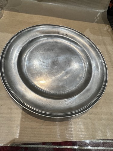 Antique pewter plate - antique,