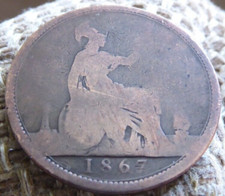 1867 VICTORIAN ONE PENNY COIN