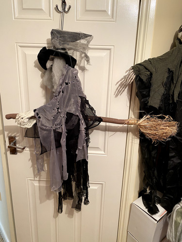 Halloween decor flying witch - flying,