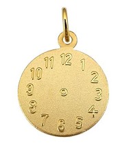 Pendant Christening Clock Gold